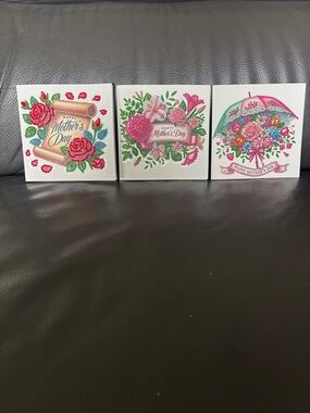 1 Handcrafted Rhinestone Floral Mother's Day Card - Pick 1  (sealed)